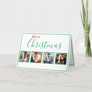 Holiday photo Collage 4 Script Christmas Card