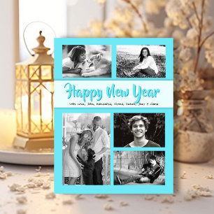 Holiday Photo Collage Christmas New Year Postcard