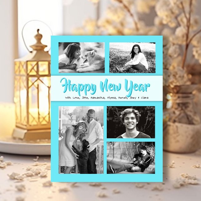 Holiday Photo Collage Christmas New Year Postcard (Creator Uploaded)