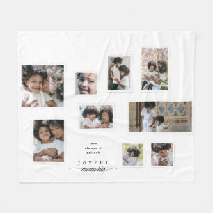 Holiday Photo Collage Modern Joyful Moments Fleece Blanket