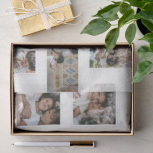 Holiday Photo Collage Modern Joyful Moments Tissue Paper