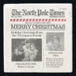 Holiday Photo Collage Santa Christmas Whimsical Stone Coaster<br><div class="desc">Extra Extra read all about it. The North Pole Times brings you the latest and greatest news articles from the North Pole, Greetings to everyone with this loveable and fun way to send Merry Christmas and Happy Holidays greetings to you and yours. This design allows you to add so much...</div>