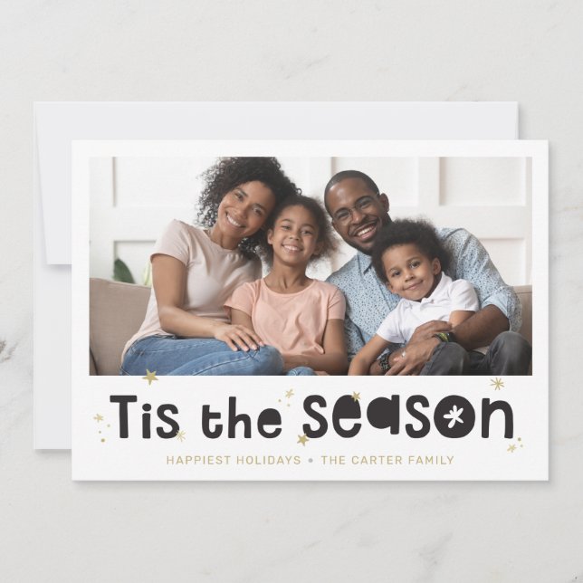 HOLIDAY PHOTO fun christmas quote tis the season (Front)