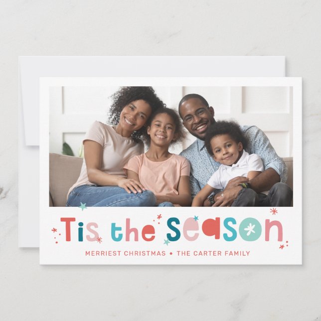 HOLIDAY PHOTO fun christmas quote tis the season (Front)