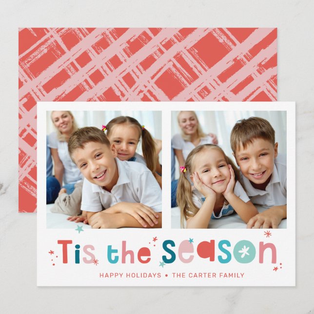 HOLIDAY PHOTO fun quote tis the season 2 photo (Front/Back)