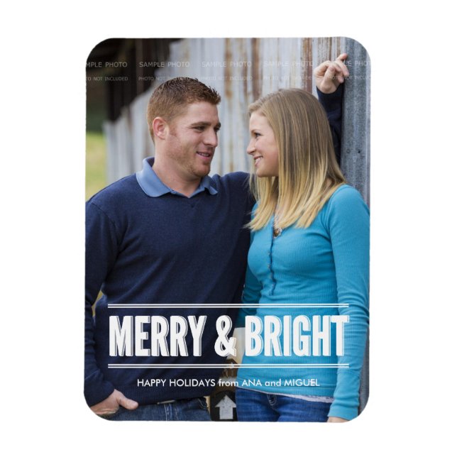 Holiday Photo Magnets Personalised Christmas (Vertical)