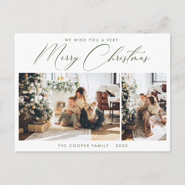 Holiday Photo Post Card | Modern Christmas (Front)