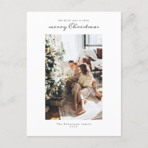 Holiday Photo Post Card Modern Merry Christmas