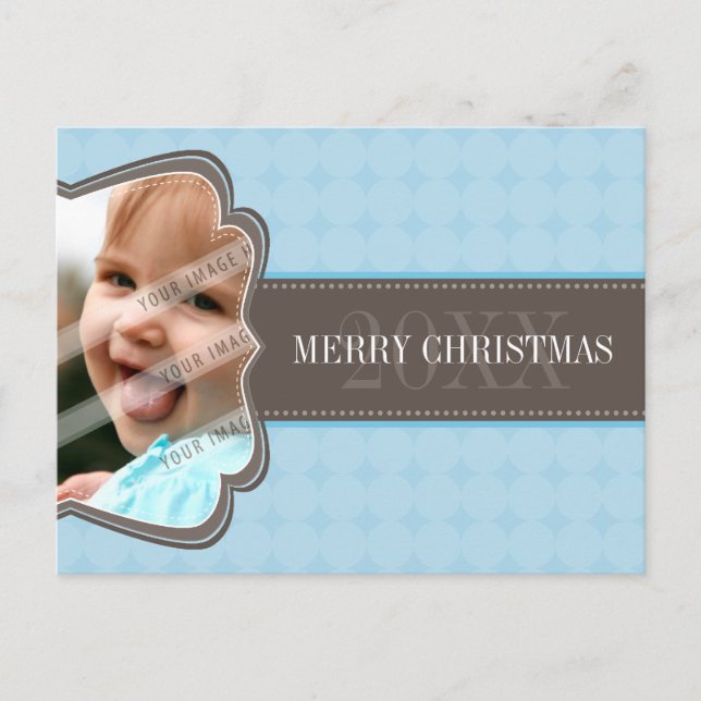 HOLIDAY PHOTO POSTCARD :: decorativeband 1L (Front)