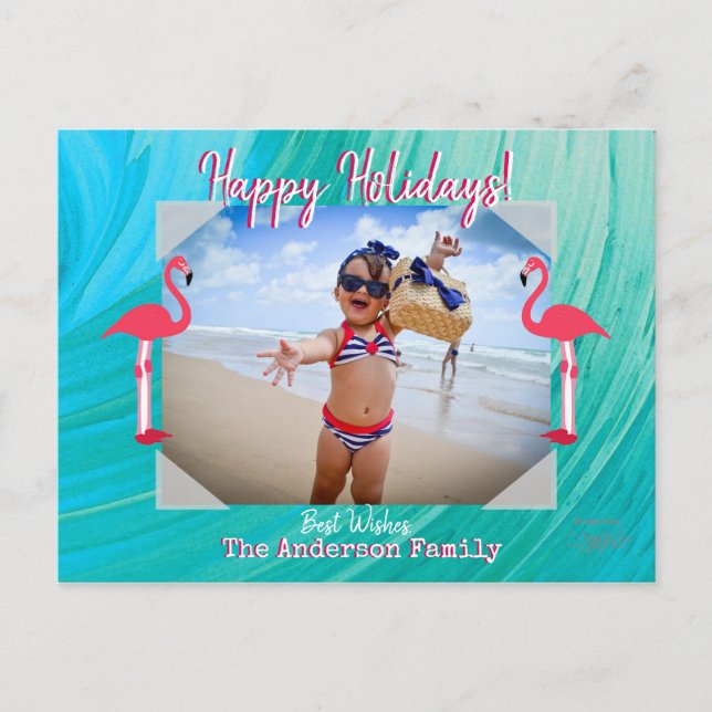 Holiday Photo Postcard with tropical background (Front)