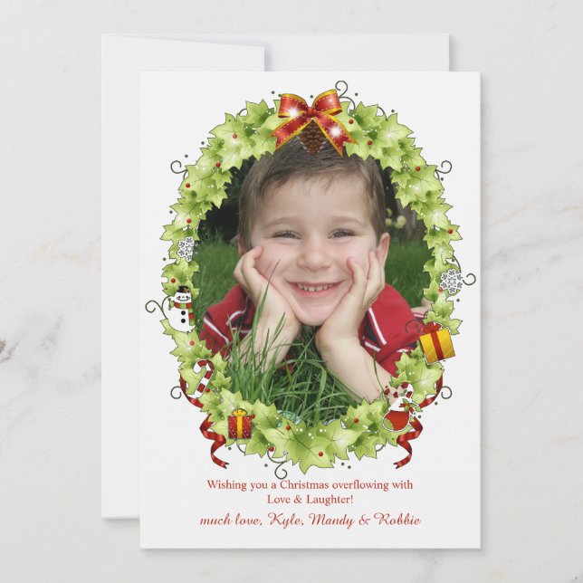 Holiday Photo Wreath Card (Front)