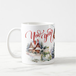 Holiday Photos on New Year's Coffee Mug Red Style