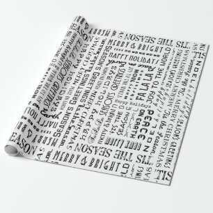 Holiday Phrases Typography Specialty Gift Wrap