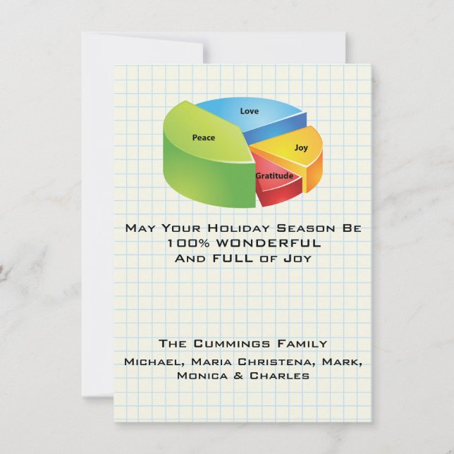 Holiday Pie Chart Christmas Card (Front)