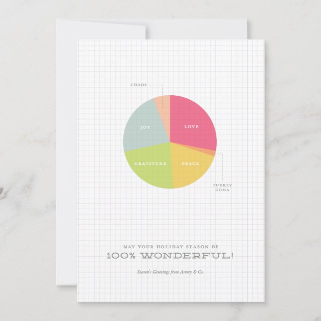 Holiday Pie Chart Corporate Christmas Card (Front)