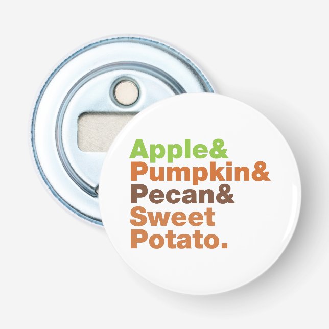 Holiday Pies ~ Festive Xmas Thanksgiving Christmas Bottle Opener (Front)