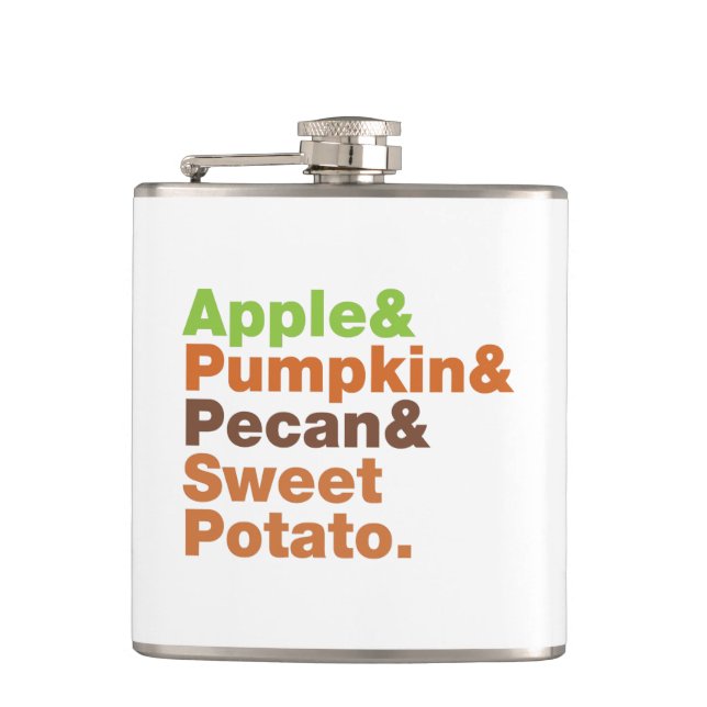 Holiday Pies ~ Festive Xmas Thanksgiving Christmas Hip Flask (Front)