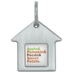 Holiday Pies ~ Festive Xmas Thanksgiving Christmas Pet Name Tag