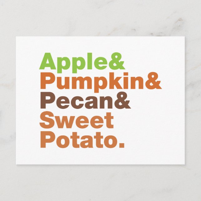 Holiday Pies ~ Festive Xmas Thanksgiving Christmas Postcard (Front)