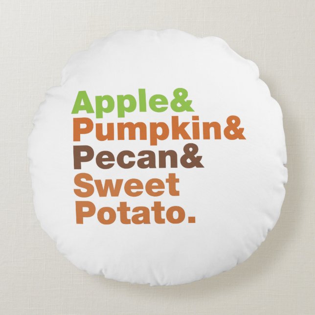 Holiday Pies ~ Festive Xmas Thanksgiving Christmas Round Cushion (Front)