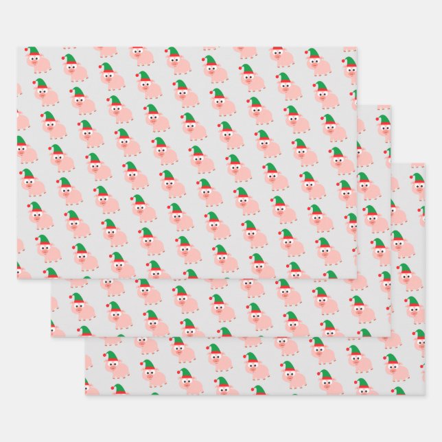 Holiday Pigs Wrapping Paper Sheets (Set)