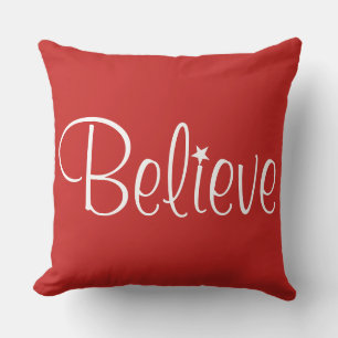 Holiday Pillow-Believe Throw Pillow