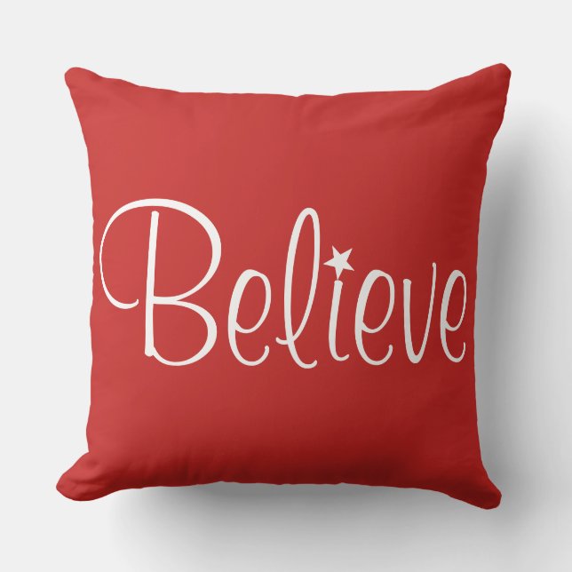 Holiday Pillow-Believe  Throw Pillow (Front)