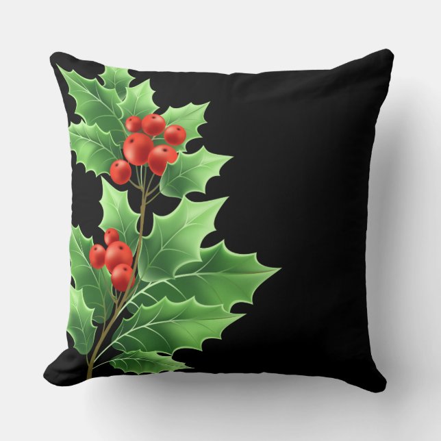 Holiday Pillow-Holly Cushion (Front)