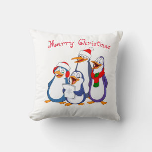 Holiday Pillow-Merry Penguins Cushion
