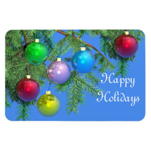 Holiday Pine on Blue Magnet