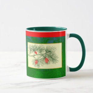 Holiday Pine Vintage Art Coffee Mug