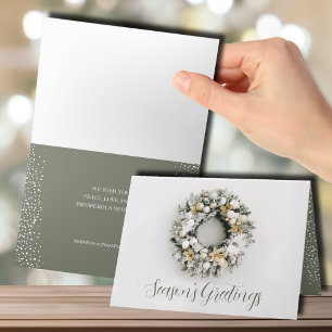 Holiday Pine Wreath Folded Business