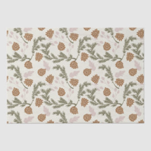 Holiday Pinecone Evergreen Decoupage Christmas  Tissue Paper
