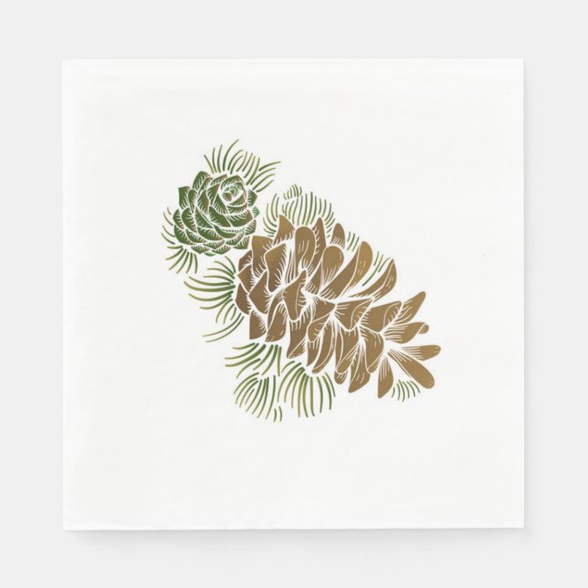 Holiday Pinecone Paper Napkins (Front)