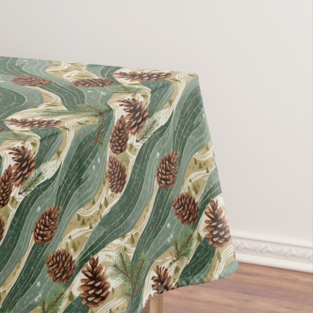 Holiday Pinecone Tablecloth (In Situ)