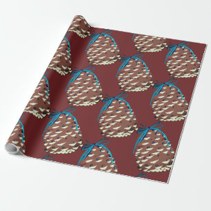 Holiday Pinecones Wrapping Paper