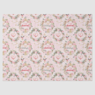 Holiday Pink Merry Nutcracker Beaux Custom Message Tissue Paper