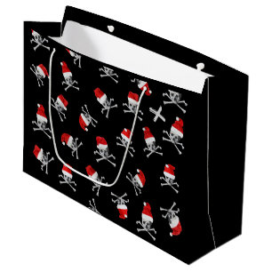 Holiday Pirate Skulls #2 Large Gift Bag