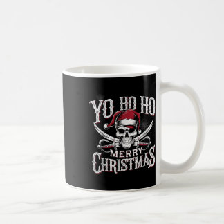 Holiday Pirate Yo Ho Ho Merry Christmas Santa Hat  Coffee Mug