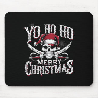Holiday Pirate Yo Ho Ho Merry Christmas Santa Hat  Mouse Mat