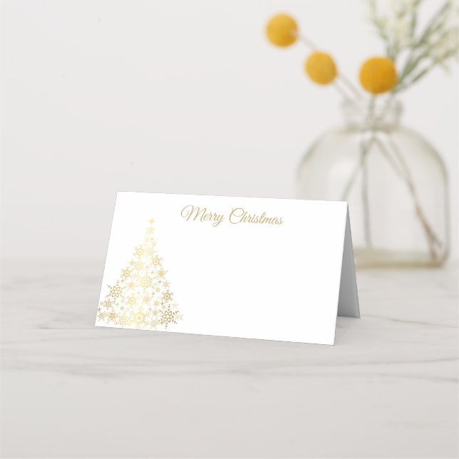 Holiday Place Card Snowflake Tree (Front)