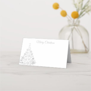 Holiday Place Card Snowflake Tree