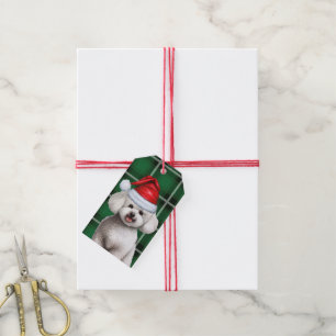 Holiday Plaid Bichon Frise Dog Lover Christmas Gift Tags