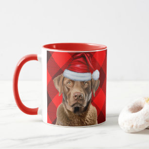 Holiday Plaid Chesapeake Bay Christmas Dog Mug