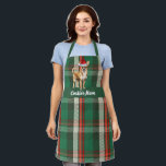 Holiday Plaid Chihuahua Santa Dog Christmas Apron<br><div class="desc">For the Chihuahua dog mum who loves to cook and baking during the holiday season or maybe even creates some wonderful food and treats for her Chis dog,  this personalised red and green holiday plaid apron is an outstanding choice.</div>