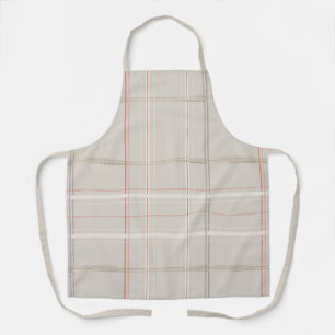 Holiday Plaid Cosy Cabin Beige Gold Traditional Apron
