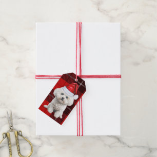 Holiday Plaid Coton de Tulear Dog Christmas Gift Tags