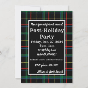 Holiday Plaid Fruitcake Invitation