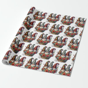 Holiday Plaid Gnome Designs Wrapping Paper