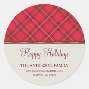 HOLIDAY PLAID HOLIDAY ADDRESS LABEL